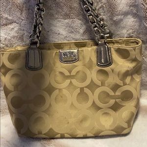 Tan coach bag